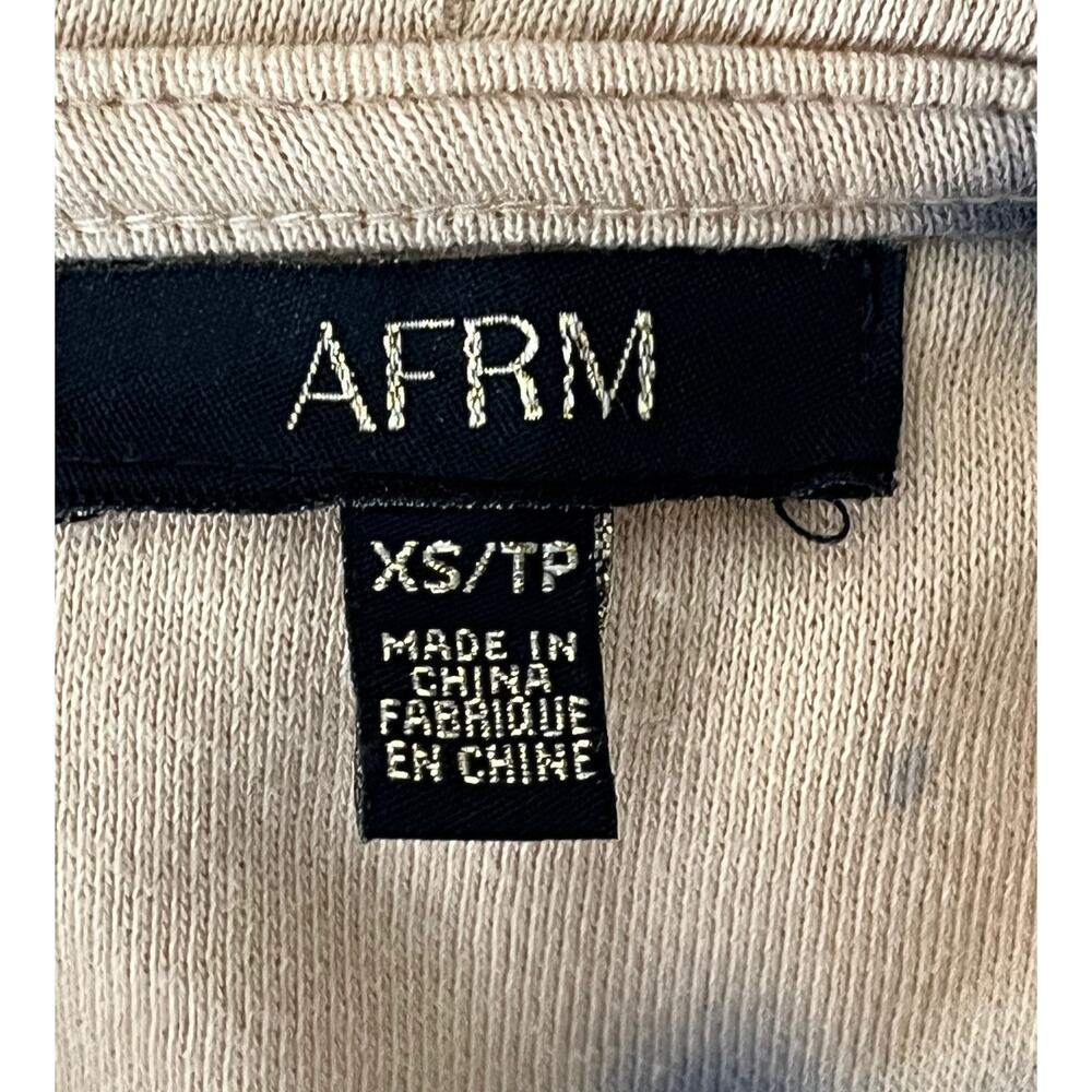 AFRM sweatshirt crop hoodie tie dye cotton tan X-Small XS - Picture 4 of 4